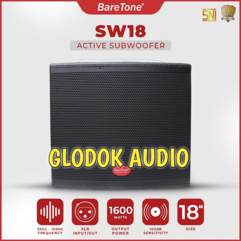 Speaker Subwoofer Aktif Baretone Sw18 Original Subwoofer 18inch Garansi resmi