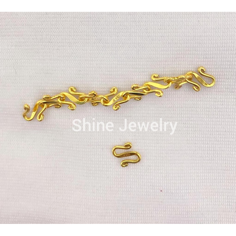 pengait kalung gelang S emas muda