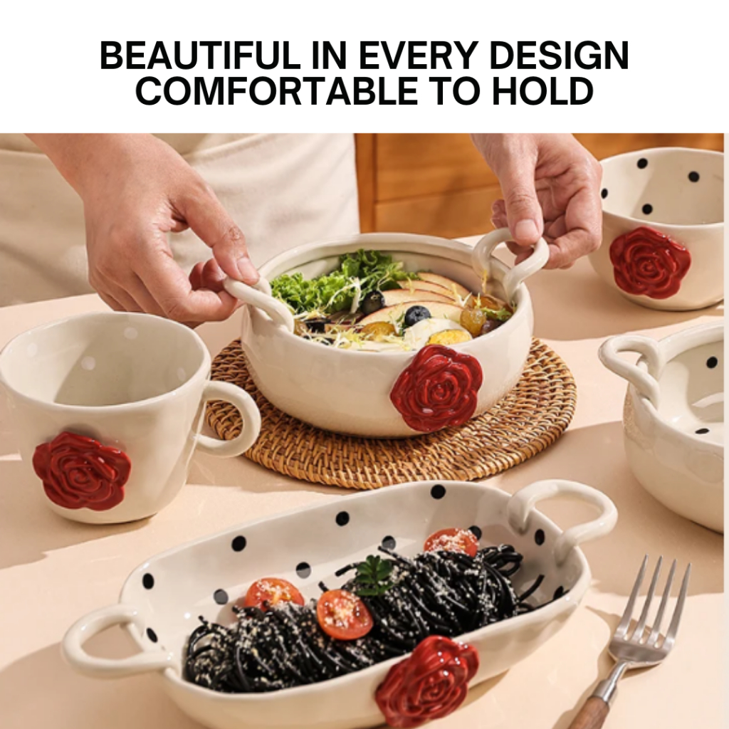 Piring Keramik Mangkuk Keramik Piring Korea Ceramic e Tableware Bowl Piring Estetik
