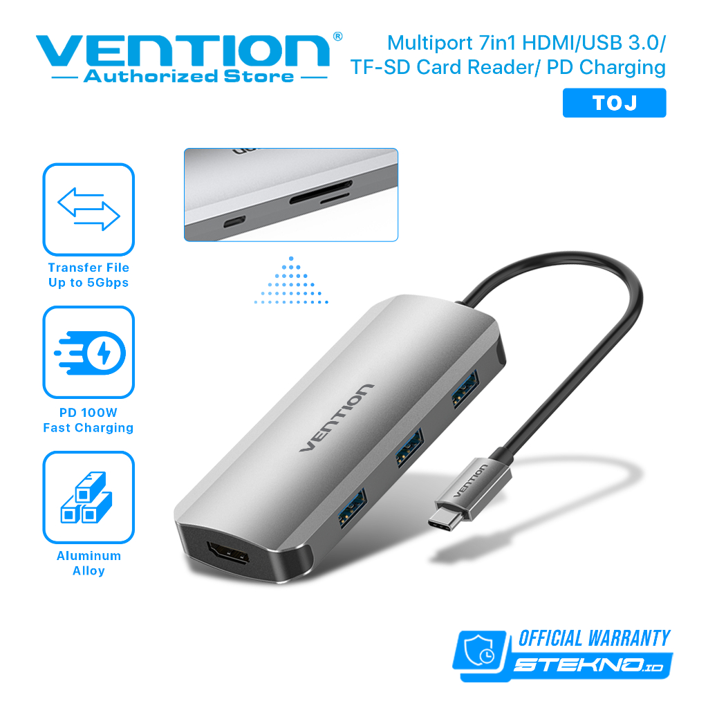 Vention Multiport Hub Usb Type C hdmi Usb 3.0 Card Reader TF SD Power Delivery