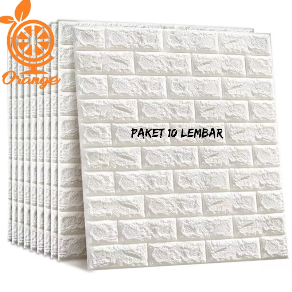 Promo Keren trxz6Zl PAKET 1 LEMBAR Wallpaper 3D Ukuran 38CM X 7CM Foam Bata wallpaper timbul Wallpap