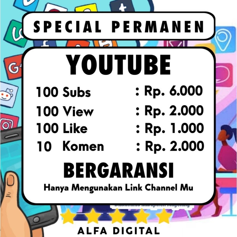 Kebutuhan Media Sosial Terlengkap | VIEW SUBSCRIBER LIKE & KOMEN YOUTUBE | PERMANEN BERGARANSI