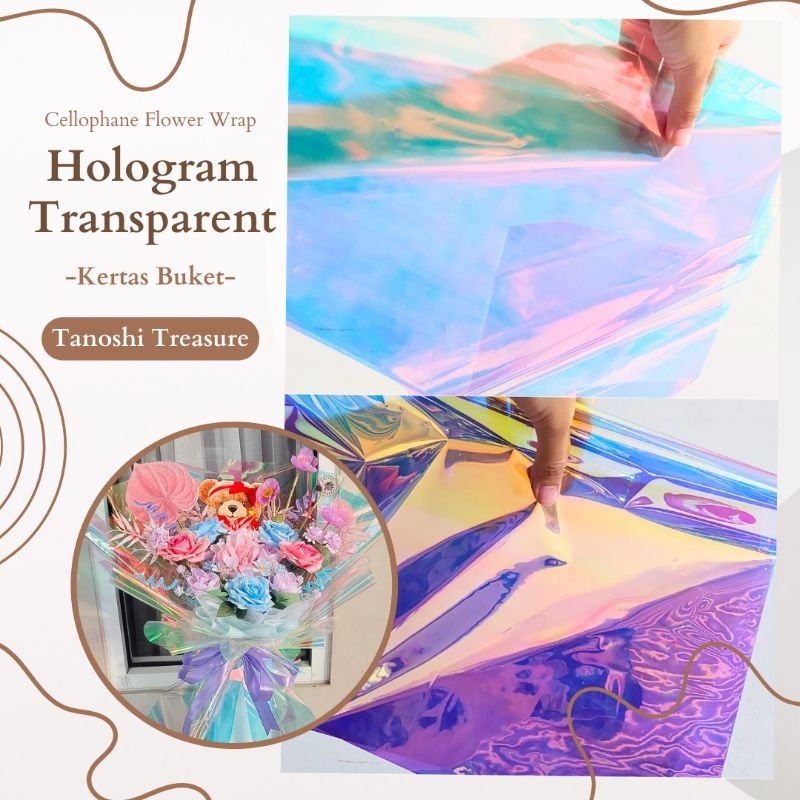 

Cellophane Hologram Rainbow Flower Wrap | Kertas Buket Wrapping Bouquet Paper Magelang Murah