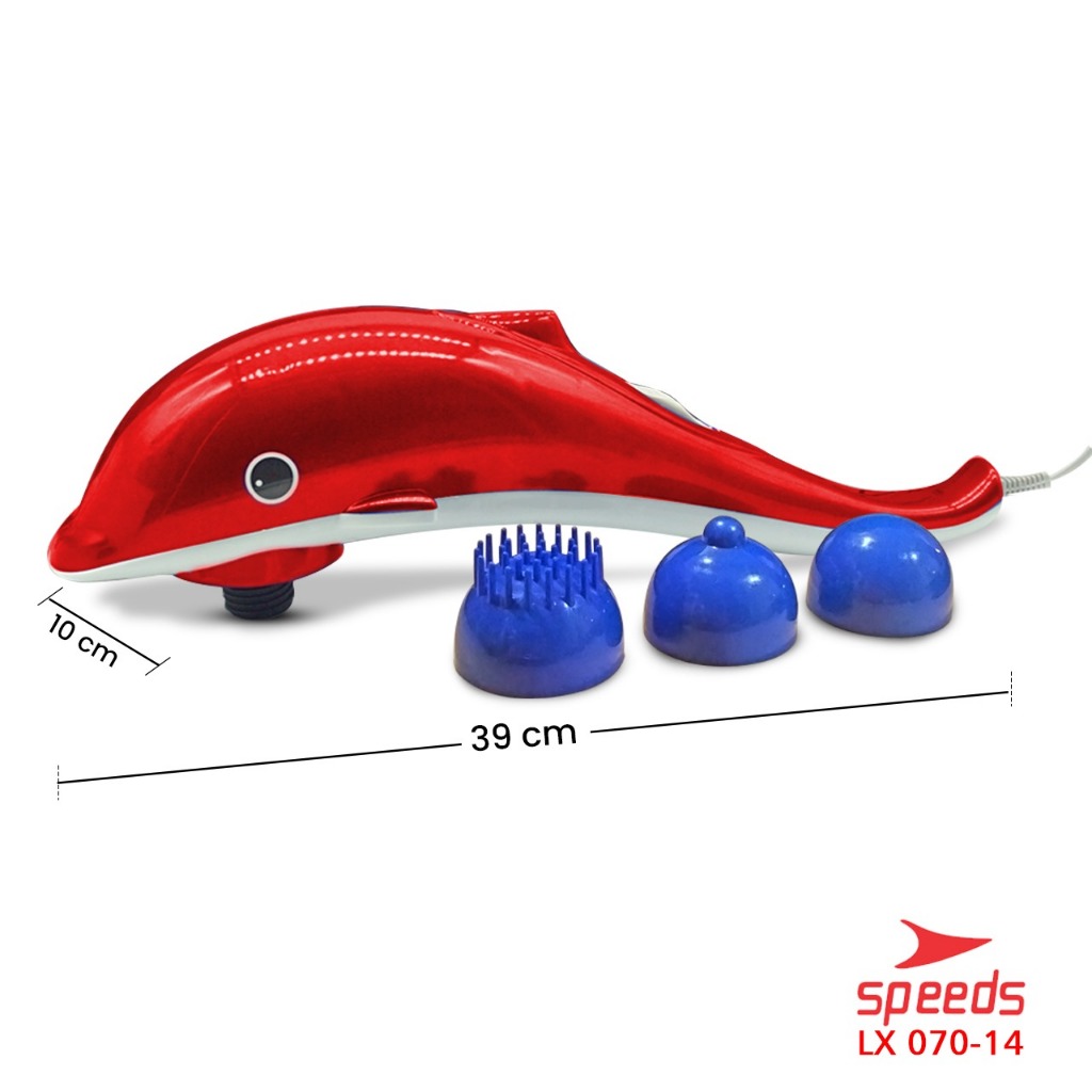 SPEEDS Alat Pijat Kaki Elektrik Bantal Pijat Kaki Alat Kesehatan Portable Foot Massager 070-16--14 DOLPHIN MERAH