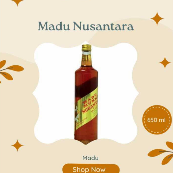 

MADU NUSANTARA - 1 BOTOL - KEMASAN 650 ML - MADU MURNI - MADU RANDU - MADU SUPER - MADU ROYAL JELLY - MADU ASLI - MADU