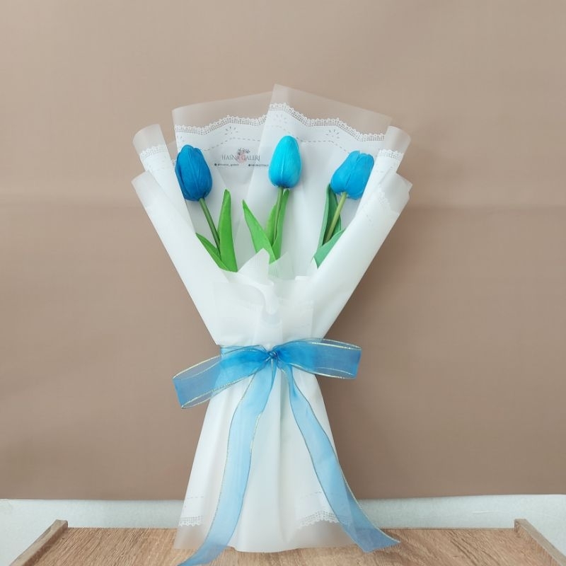 Buket tulip artificial bouquet bunga premium