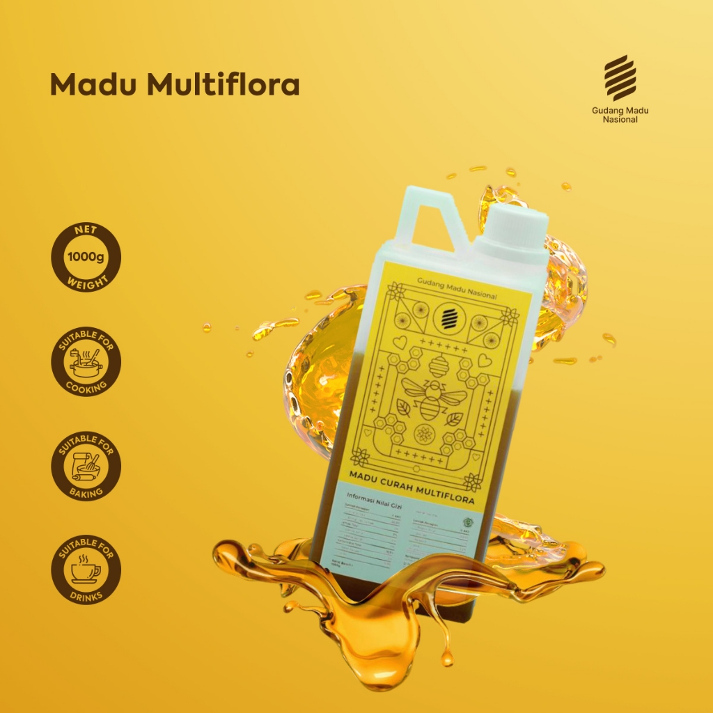 

GUDANG MADU NASIONAL - Madu Multiflora Grade Plus 1kg - Untuk Hotel Resto Cafe dll
