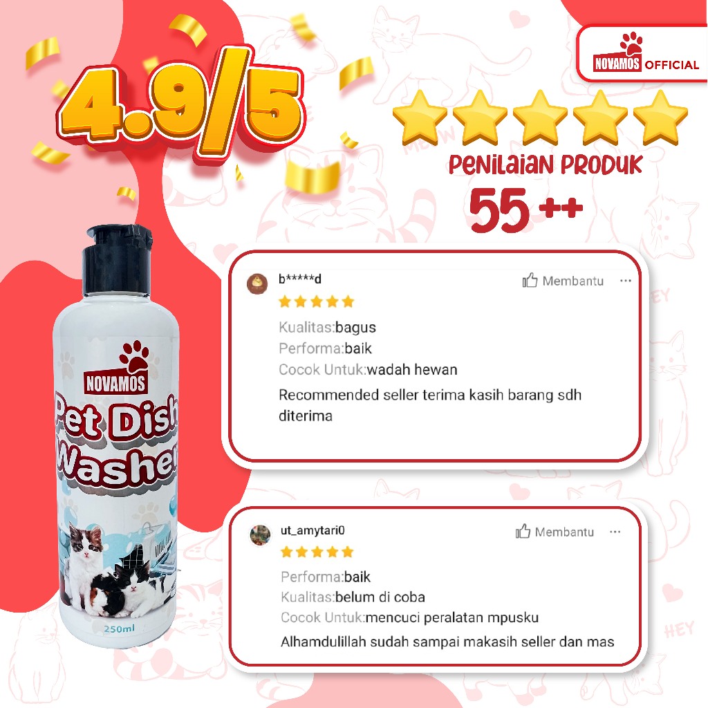 NOVAMOS Sabun Cuci Piring Khusus Hewan - Pet Dish Wash 250ml