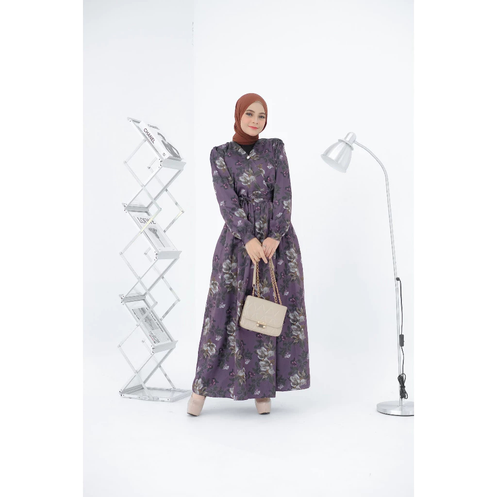 CV 3365 Dress Gamis Wanita Muslim Jumbo LARISSA Armani Silk Import