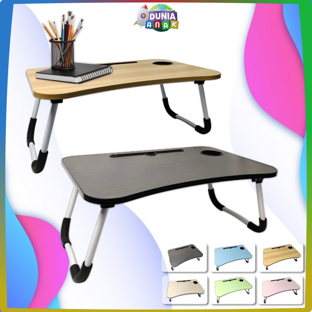 Meja Laptop Lipat Portable Polos / Meja Belajar Anak Multifungsi Anti Air / Meja Lipat Serbaguna Imp