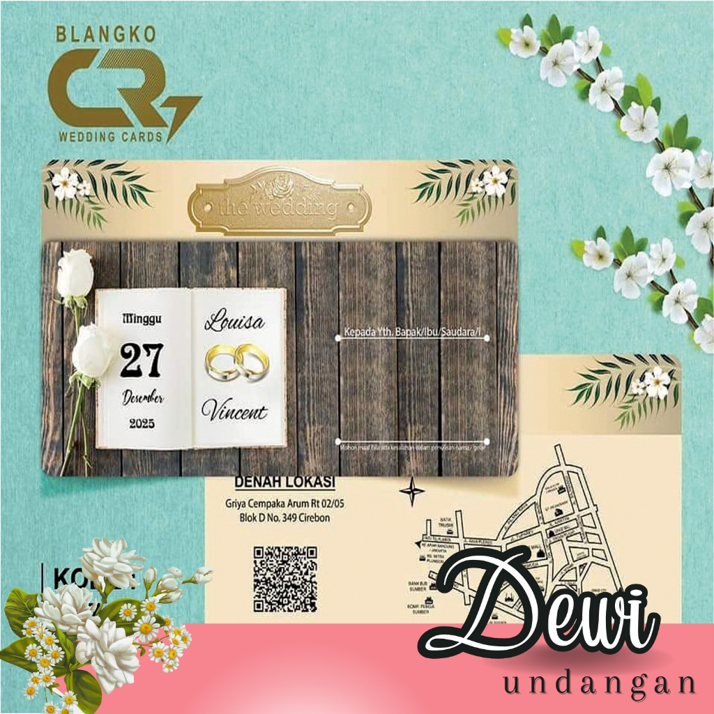 Blangko Undangan Nikah atau Kertas Undangan Pernikahan CR7 - 01 Bahan BC Premium Harga Termurah dan 