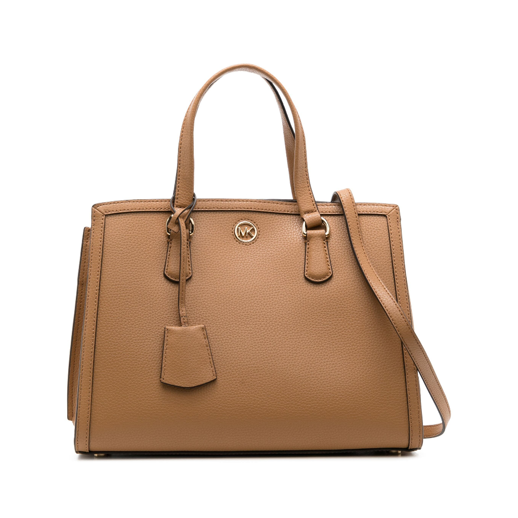 MK Chantal Pebble Leather Satchel Womans Shoulder Bag