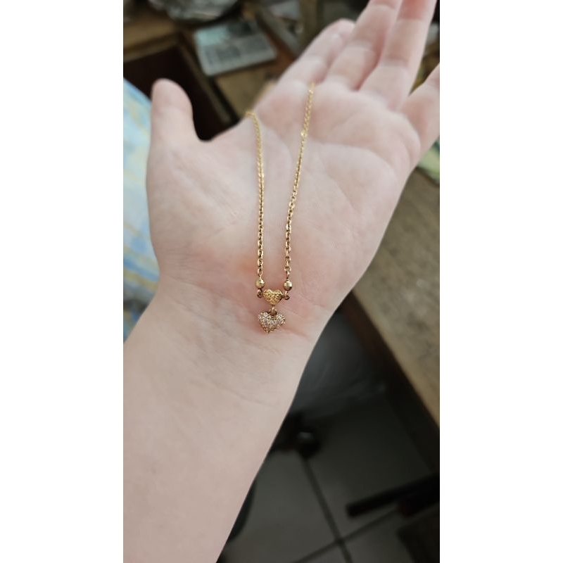 kalung koye love hati emas asli 375 8k simple 2 gram 2 gr kado