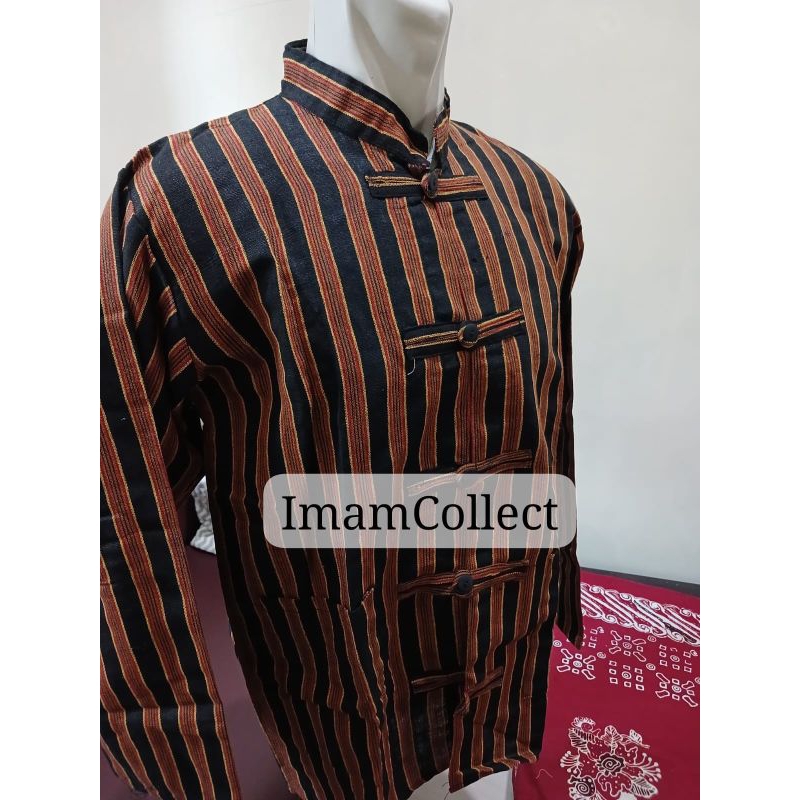 Koko Sanghai Surjan Mandarin Lurik//Baju koko sanghai