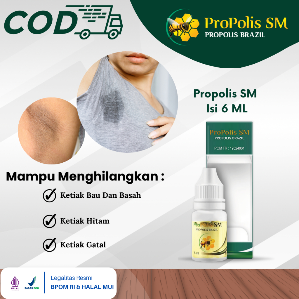 Propolis SM - Obat Ketiak Bau Dan Basah, Obat Ketiak Hitam, Obat Ketiak Basah, Obat Ketiak Gatal, Ob