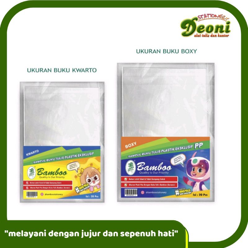 

Bamboo Sampul Plastik A5 B5 Buku Tulis Tebal 20 Lembar