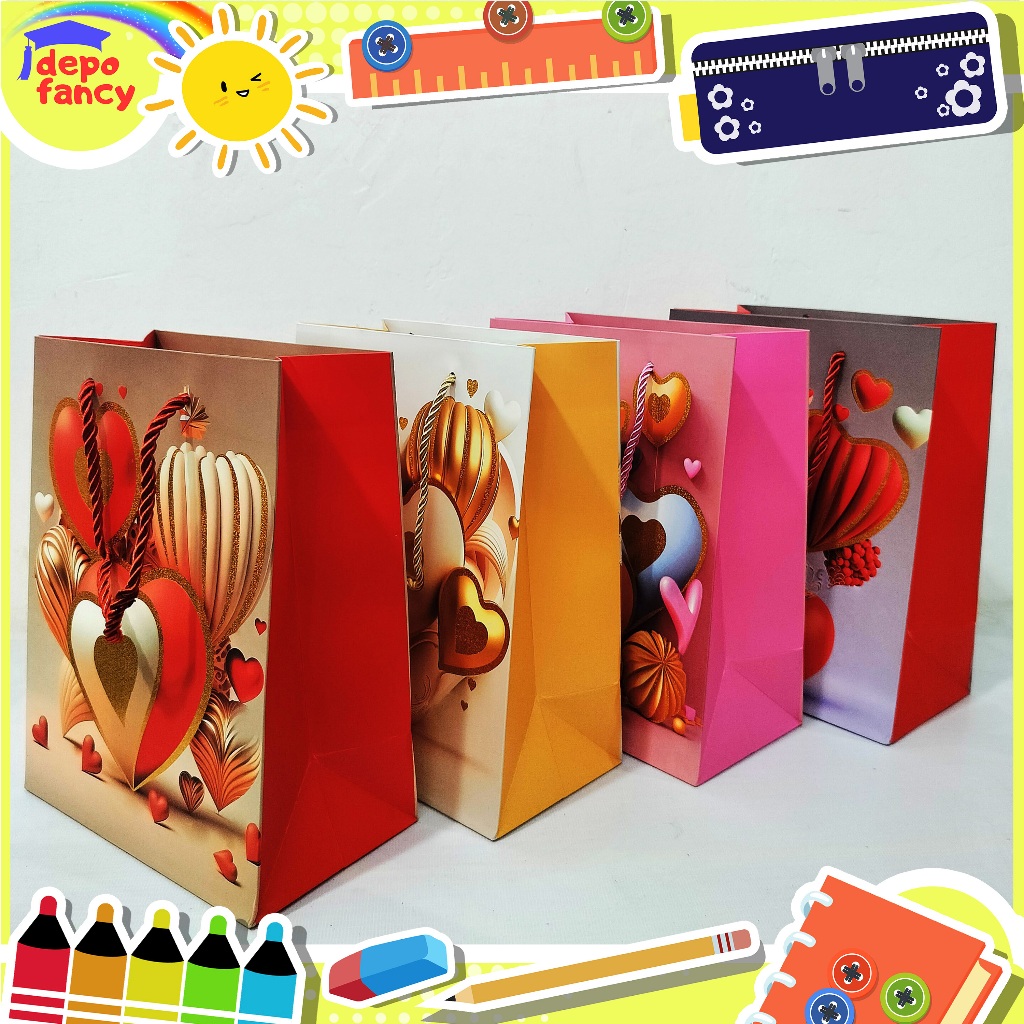

Paper Bag Tali Valentine SM3948 Metalic / Tas Kertas / Shopping Bag / Hand Bag / Goodie Bag