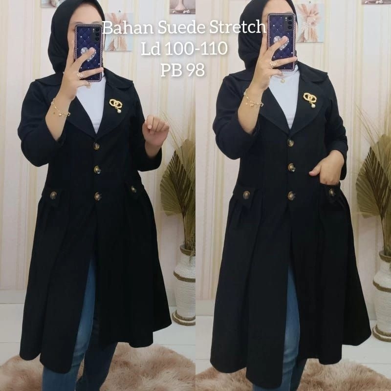 LONG BLAZER SUEDE IMPORT POLOS TEBAL