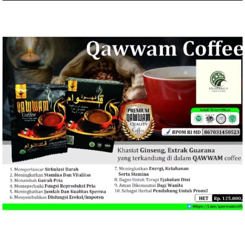 kopi Qawwam harga per 1 box isi 5sachet