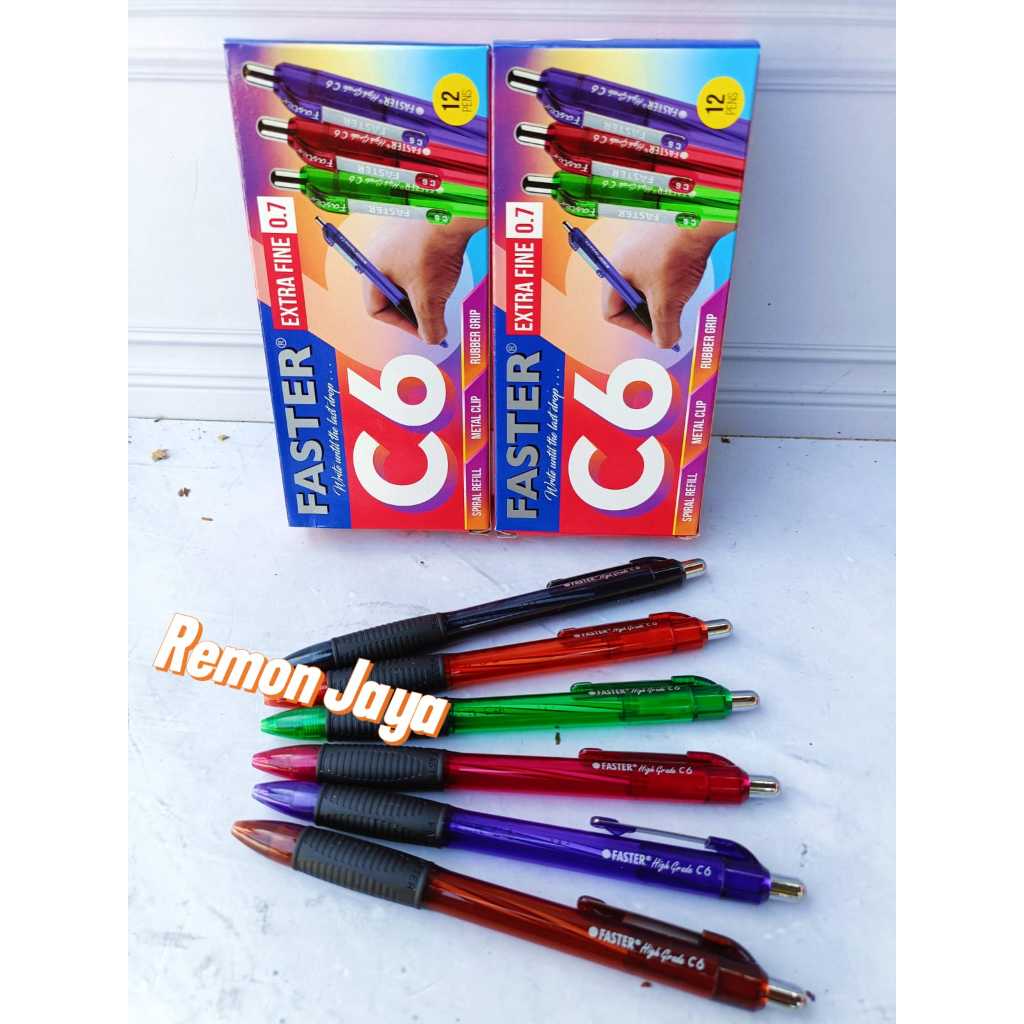 

Ballpoint / Pulpen Faster C6 0.7 mm isi per 3 pcs/6 pcs / Pena Cetek