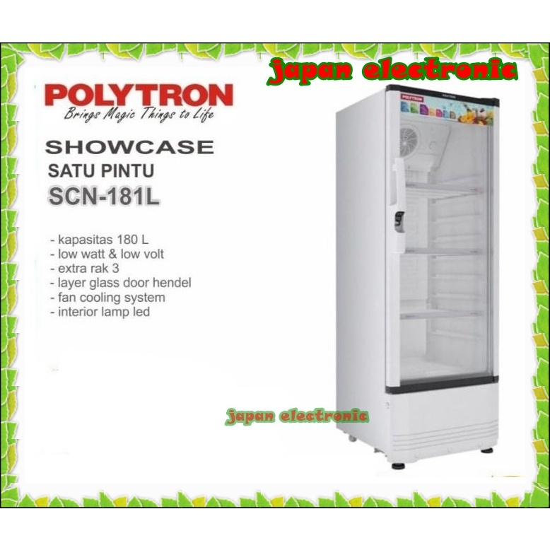 Promo Showcase Polytron SCN 181L promo murah garansi resmi