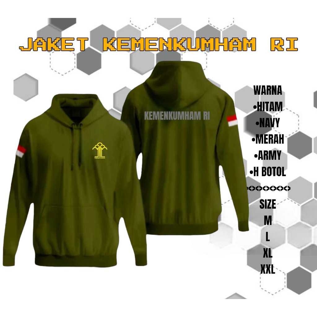 JAKET SWEATER KEMENKUMHAM RI / JAKET / KEMENKUMHAM / BAHAN CATTON FLECE