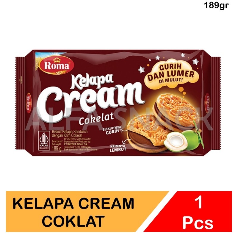 

Biskuit Roma Kelapa Cream Cokelat / Vanilla Kemasan Pack 189gr