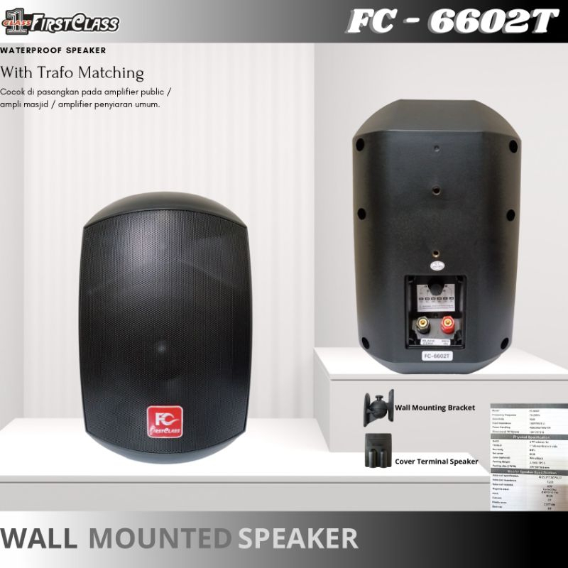 Professional Wall Mounted Speaker Firstclass Fc 6602T | Wall Speaker Speaker Waterproof Speaker 6.5 