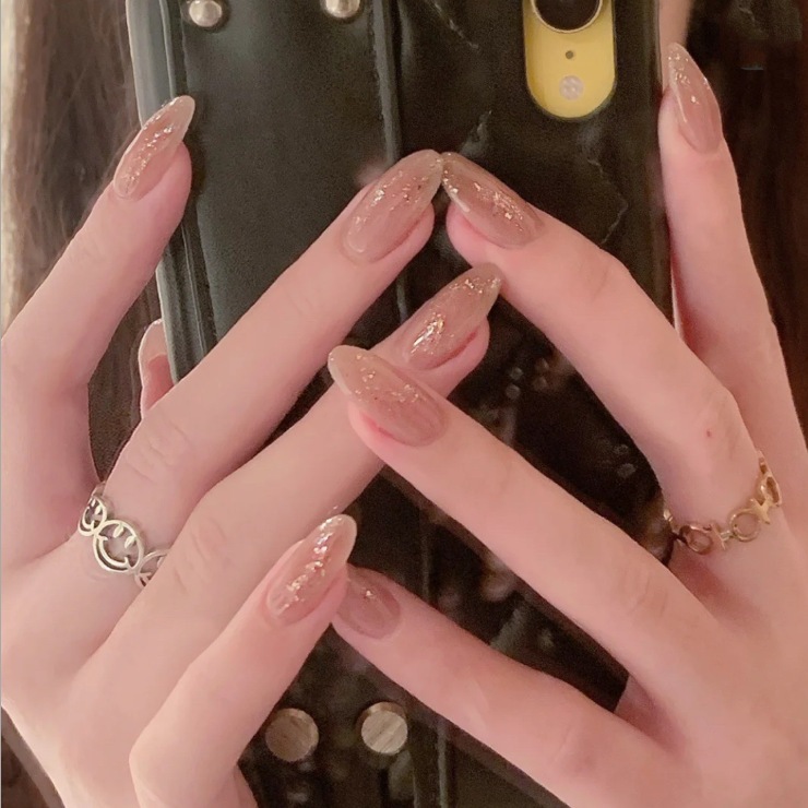 [R065] 24 Pcs Kuku Palsu Pendek Tahan Air Fake Nails Art Tahan Lama Free Lem Cair 2gr