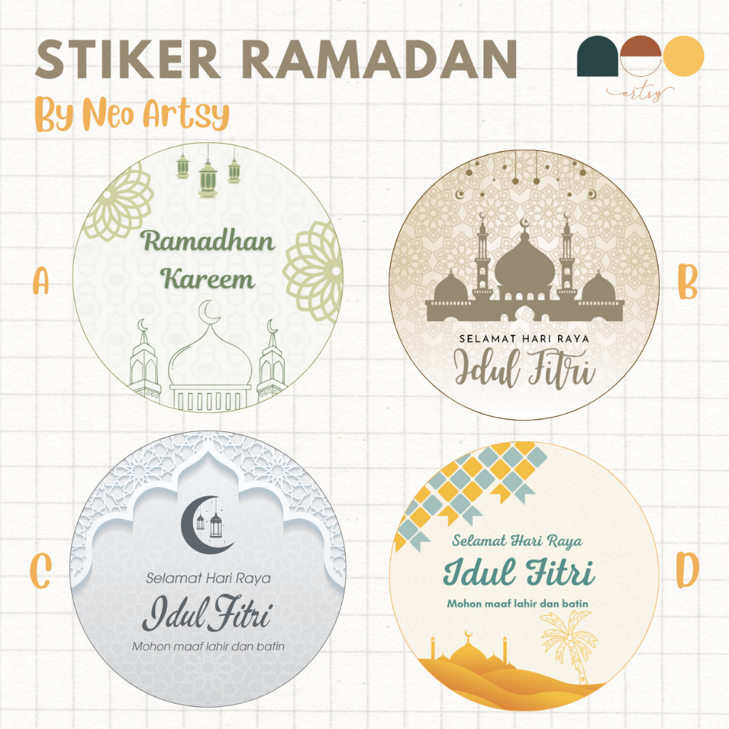 

Sticker Ramadhan Aesthetic / Ramadan Sticker / Sticker Bulat Spesial Lebaran