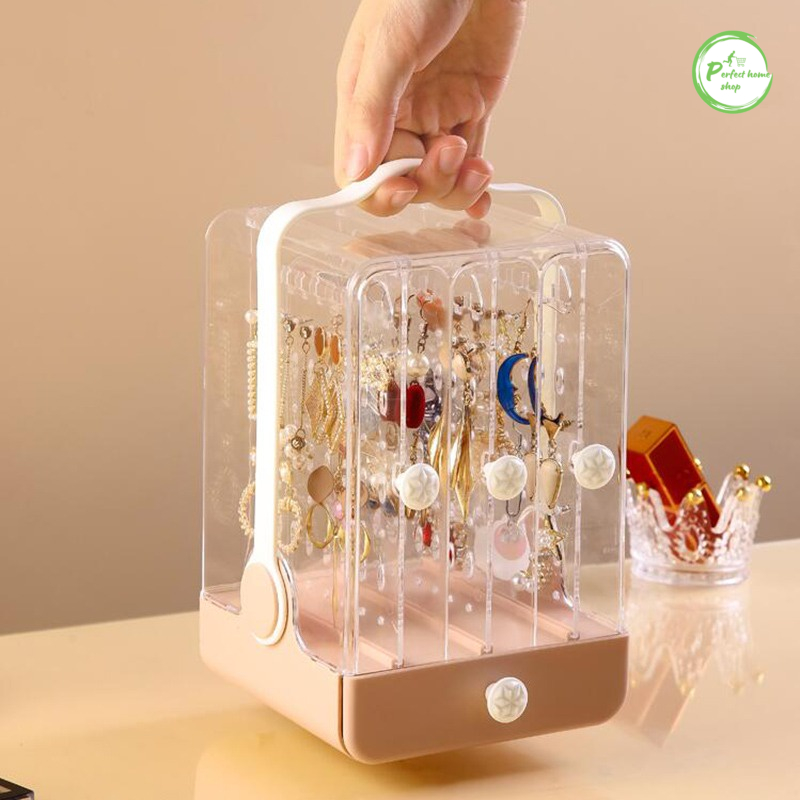 Rak Perhiasan Acrylic Tempat Penyimpanan Jewelry Box Anti Debu Anting