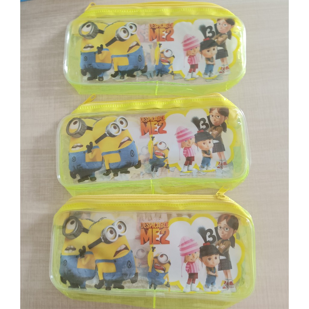 

3 Pcs - Tempat Pensil Plastik Pipih Ukuran 20cm x 10cm x 3cm
