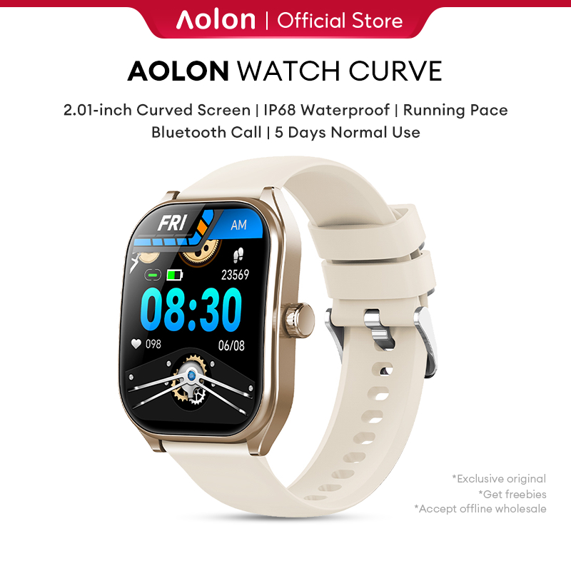 Aolon Curve Smartwatch Original  Jam Tangan Watch IP68 Waterproof Men Sports Fitness Tracker Women BP Monitoring Bluetooth Call For Pria Wanita