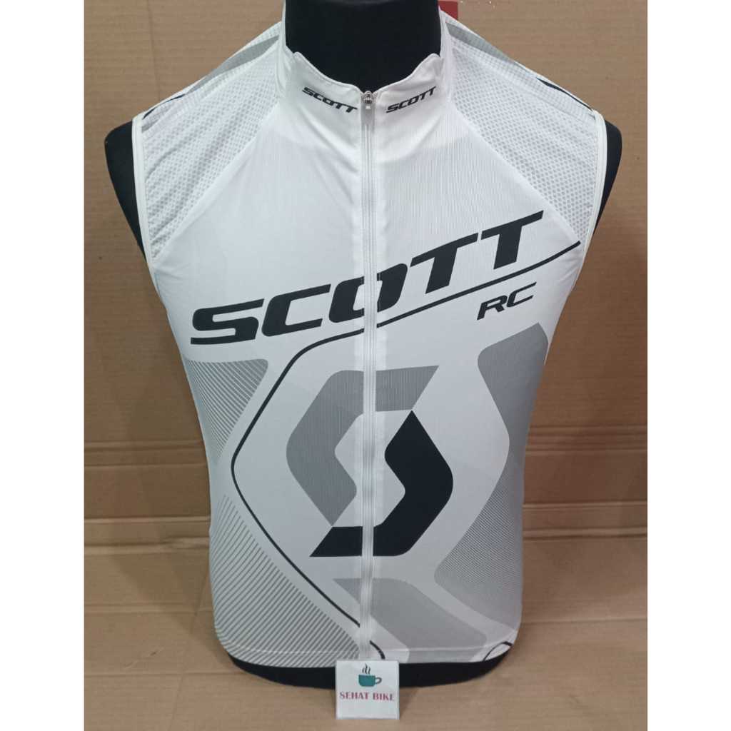 Jersey Scott RC Pro White Black Original Jersey Sepeda Rompi Vest Sepeda