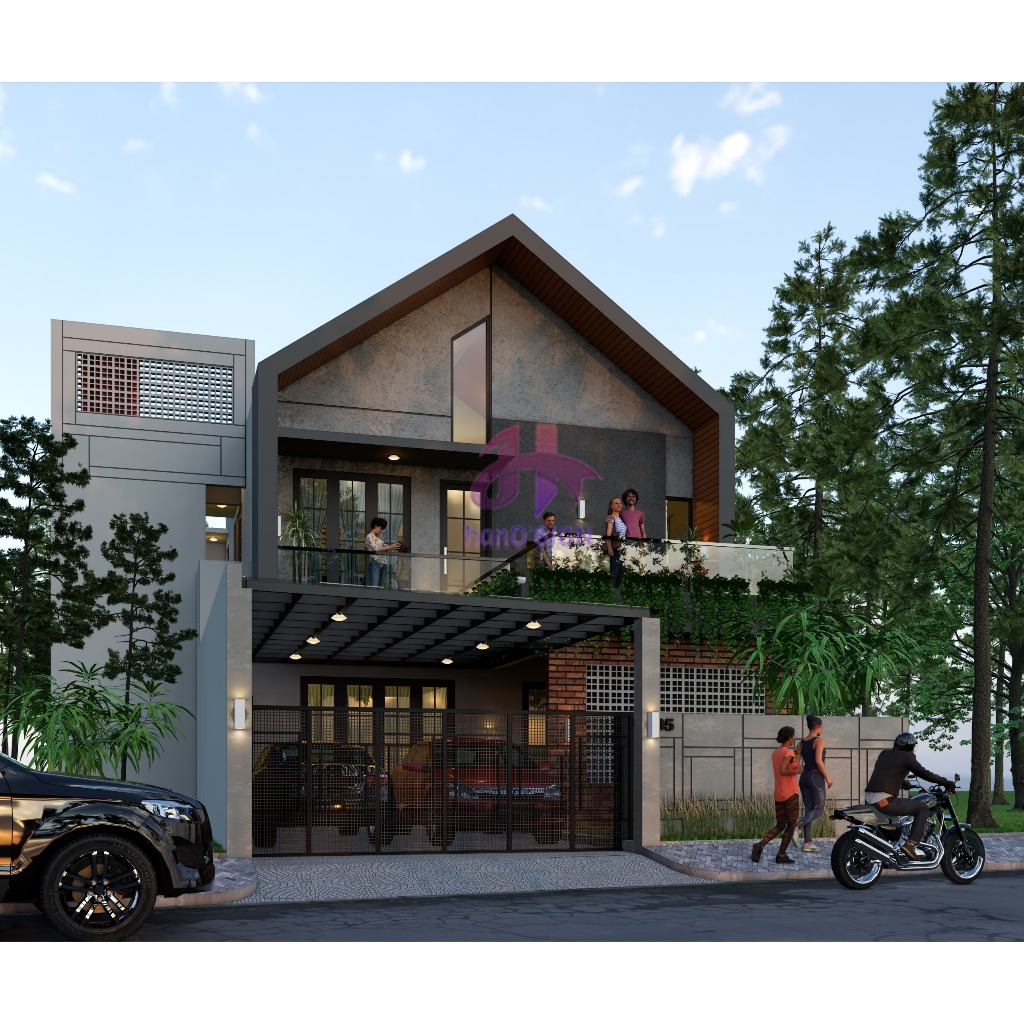 JASA DESAIN RUMAH | RUMAH SCANDINAVIAN DARKMODE 10.7x15.5M