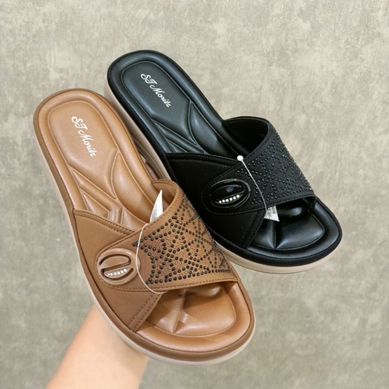 ST.MORITZ sandal wanita wedges 2cm original