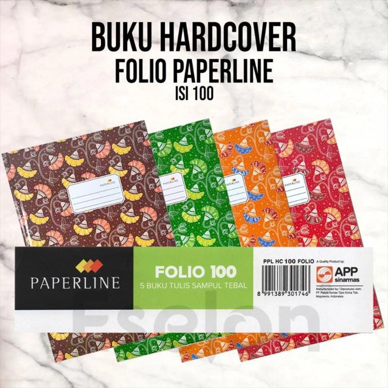 

Buku Tulis Hardcover Folio Paperline 100 lembar / Folio 100 lbr paperline