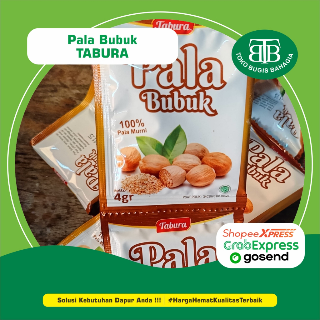 

Pala Bubuk Sachet TABURA, Murah Makassar