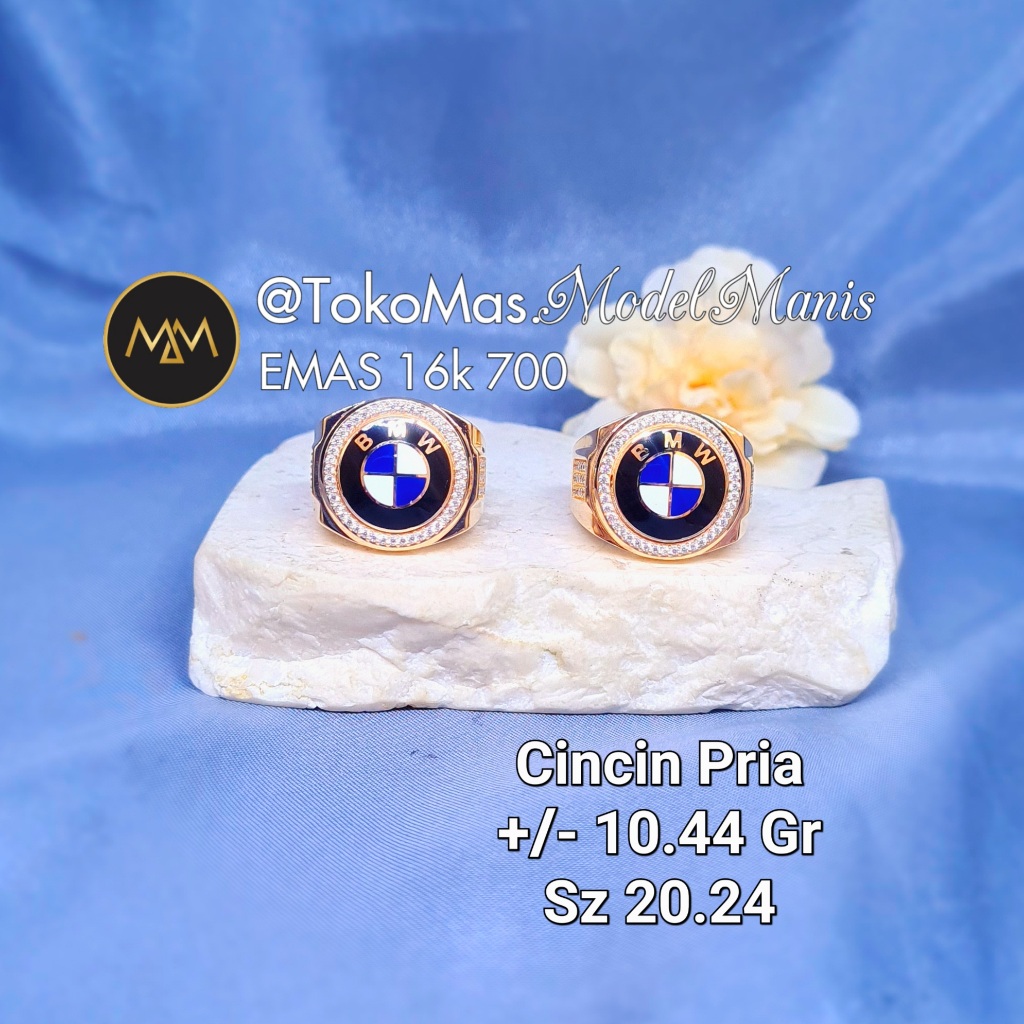 Cincin emas cowok BMW emas kuning 700 kadar 16k