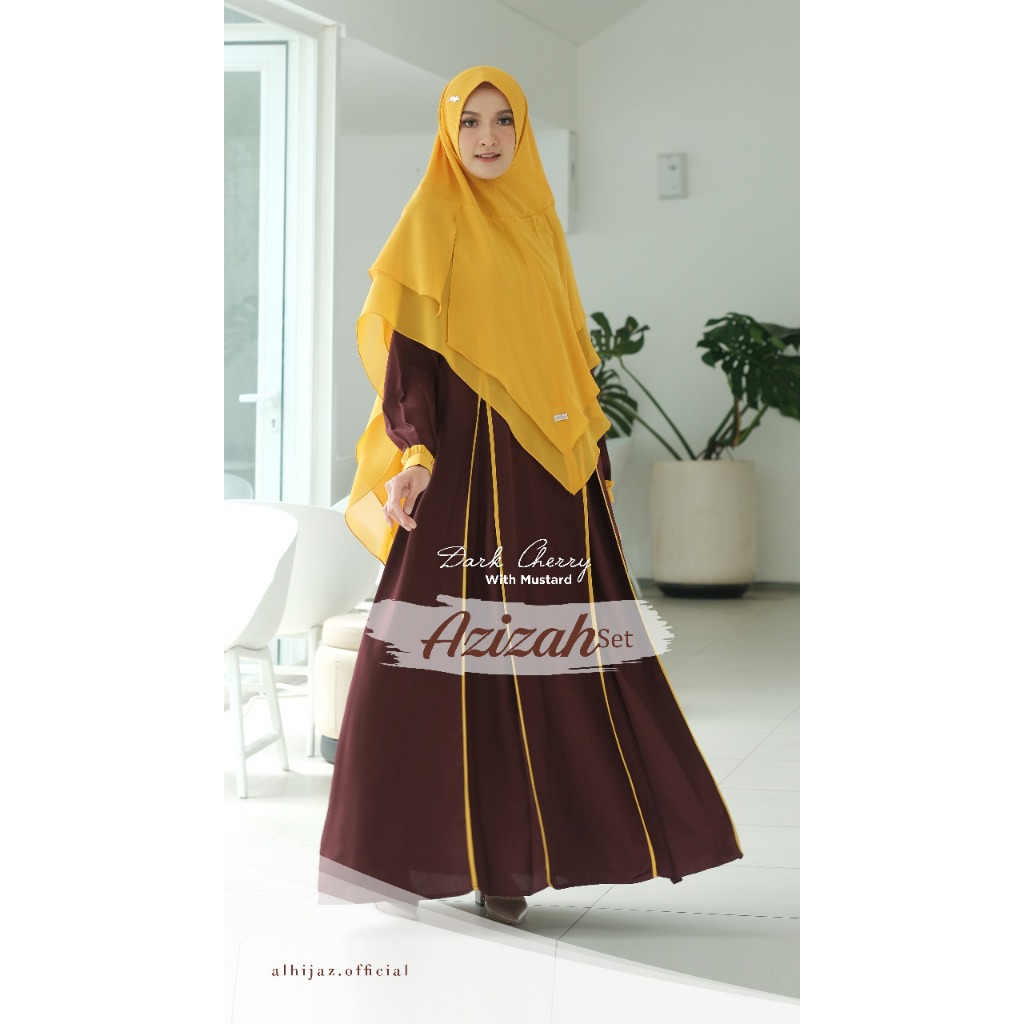 gamis set khimar azizah by alhijaz