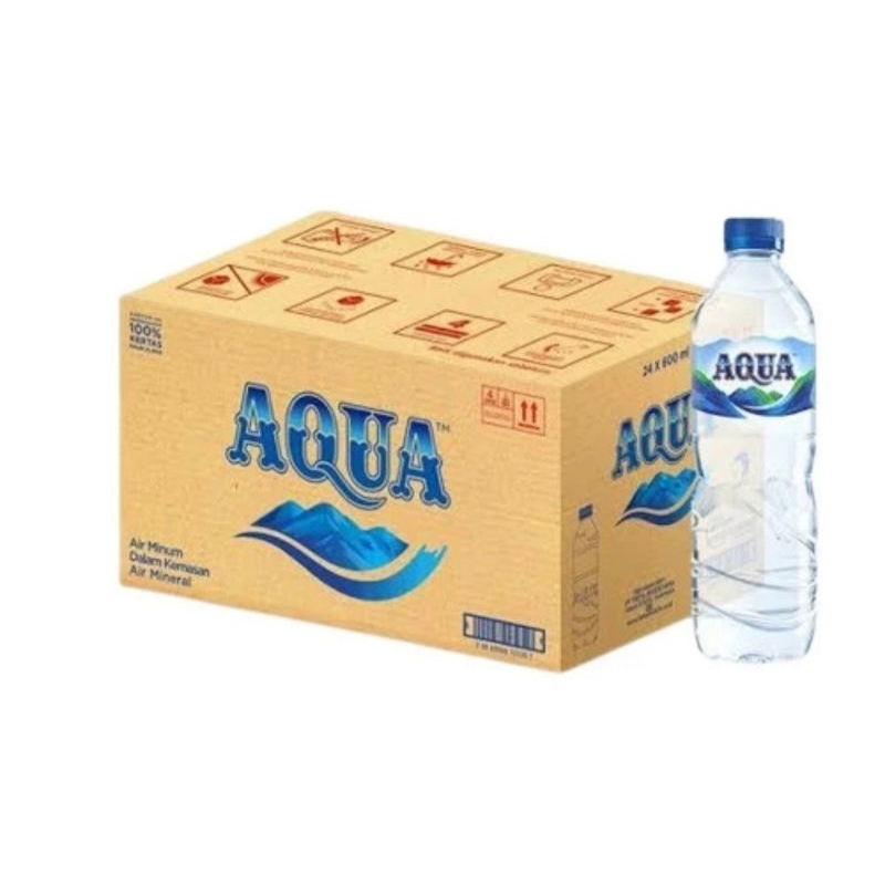 

Air Aqua 600 ml Kemasan 1 Dus (24 botol)