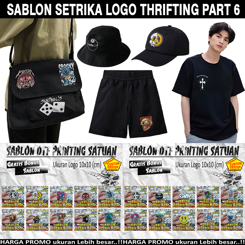 Sablon Setrika DTF Thrift Part 6 logo sablon setrika satuan custom sablon hoodie sweater kaos