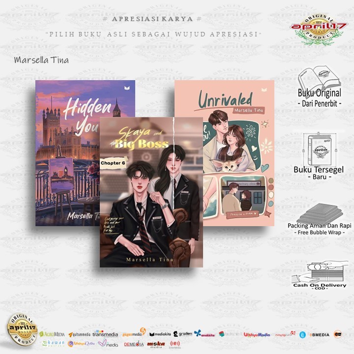 Karya Marsella Tina : HIDDEN YOU / UNRIVALED / SKAYA AND THE BIG BOSS , Penerbit : mediakita , Akad 