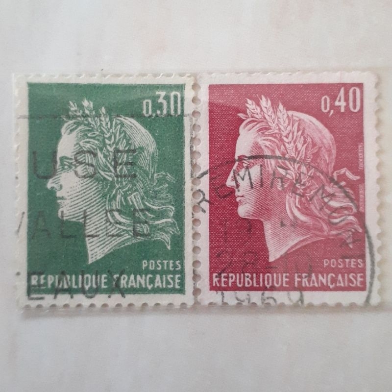 

Perangko Prancis Marianne (Cheffer) Tahun 1969 set 2pcs