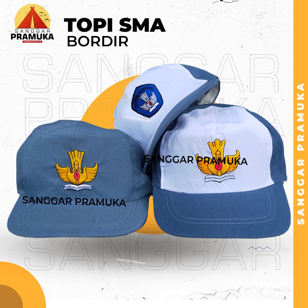 Topi SMA Bordir Topi SMA Logo Bordir Topi Sekolah SMA