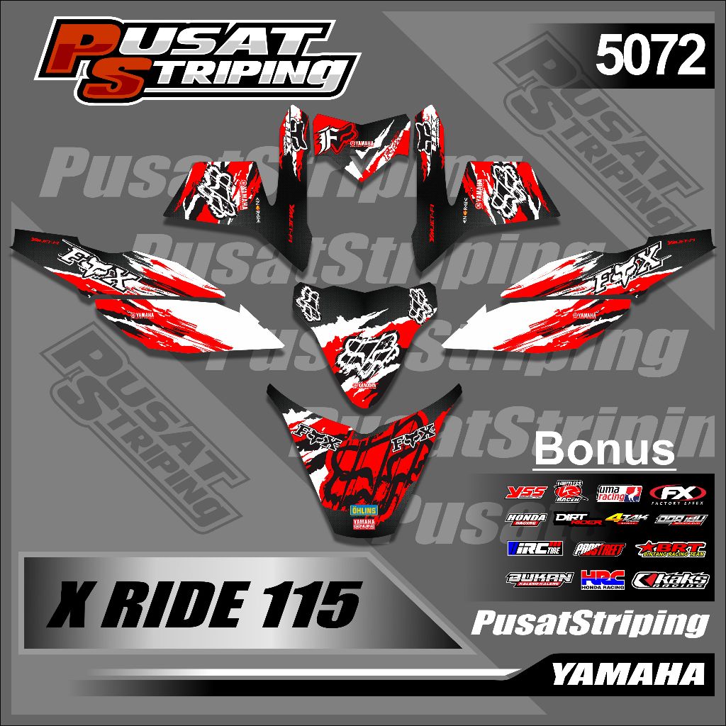 Terbaru Decal X-RIDE 115 Fullbody- Sticker Motor Terbaru Desain kekinian Motif Desain FOX