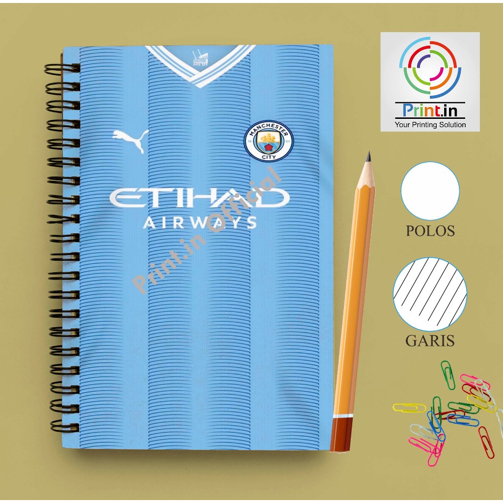 

Notebook Spiral Jersey Mancaster City A5 GARIS/POLOS