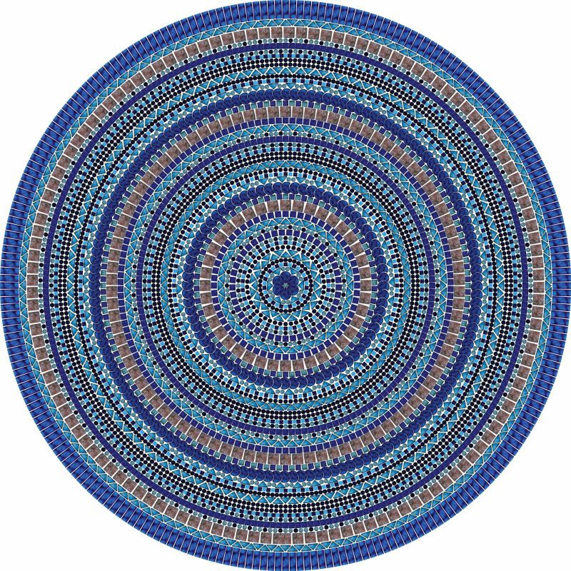 Mosaic Circle Keramik Lantai | keramik mosaic kolam renang