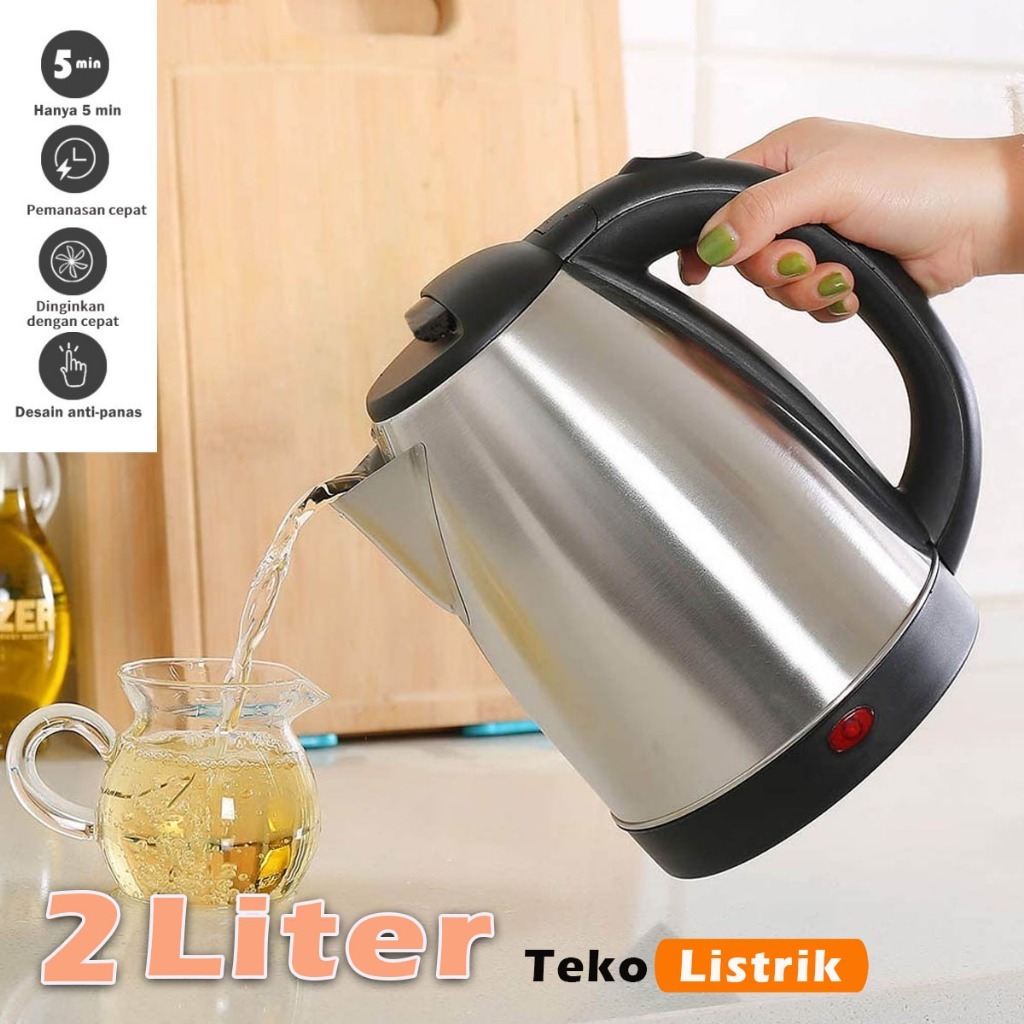 IDEKU - Teko Listrik Stainless Teko Pemanas Air Otomatis Mayama 2 Liter - Teko Elektrik 2 Liter