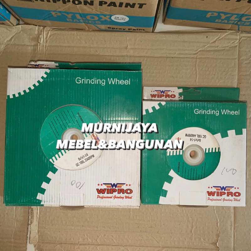 [ORIGINAL] WIPRO BATU POTONG GERINDA HIJAU 8” GRIT 80 & 100 & 120 BATU ASAH DUDUK